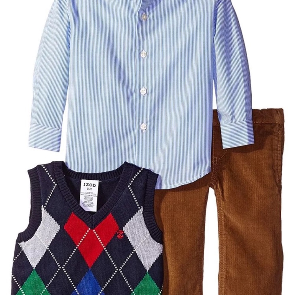 Little Boys' 3 Piece Sweater Vest Set